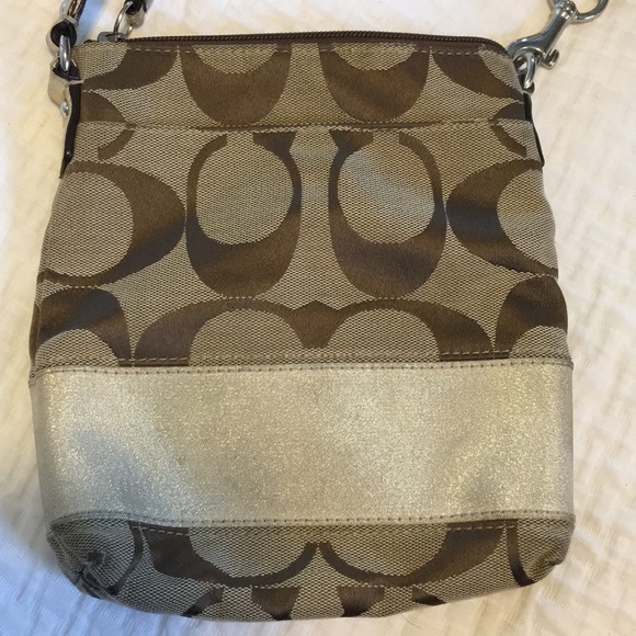 Gold stripe signature coach cross body - Picture 3 of 8